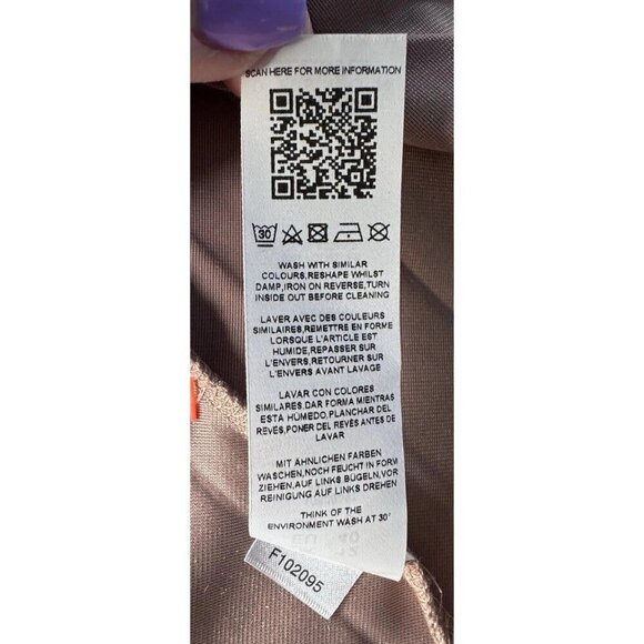 ASOS Design Maternity Woman's Sz 8 Velvet Midi Dusty Pink Pleated Dress NWOT - Picture 9 of 10